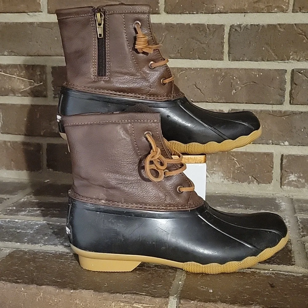 Sperry Saltwater Duck Boots‎ Girl 5M Top Sider Brown Girls Waterproof Rain Shoes